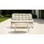 Ensemble de causeuse et de table basse d'extérieur moderne, ensemble de conversation de patio toutes saisons avec coussins épais, mobilier de bistro 2 pièces pour la cour, le balcon, le jardin, blanc cassé