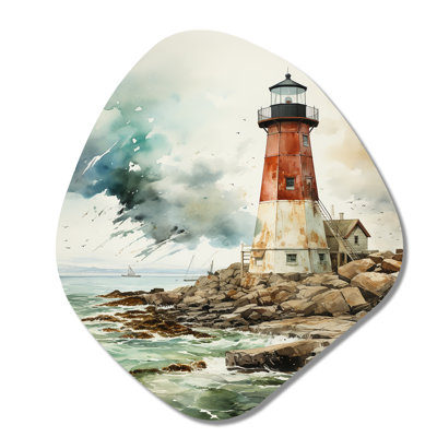 Vintage Lighthouses Guiding Light V - Lighthouses Nebula Shape Metal Wall Sculpture