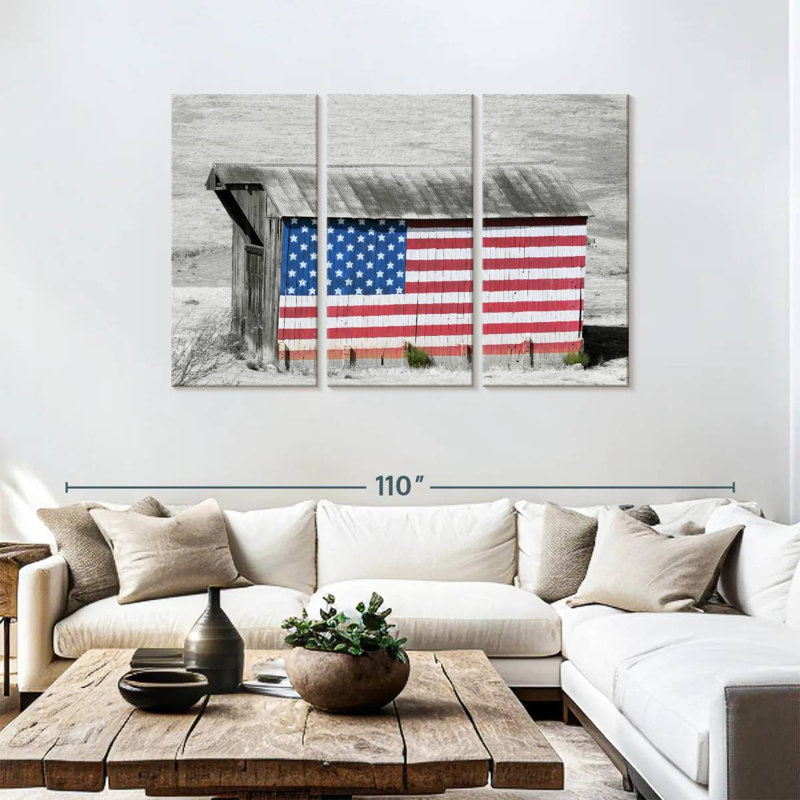 Borges American Flag Barn, 48" H x 74" W