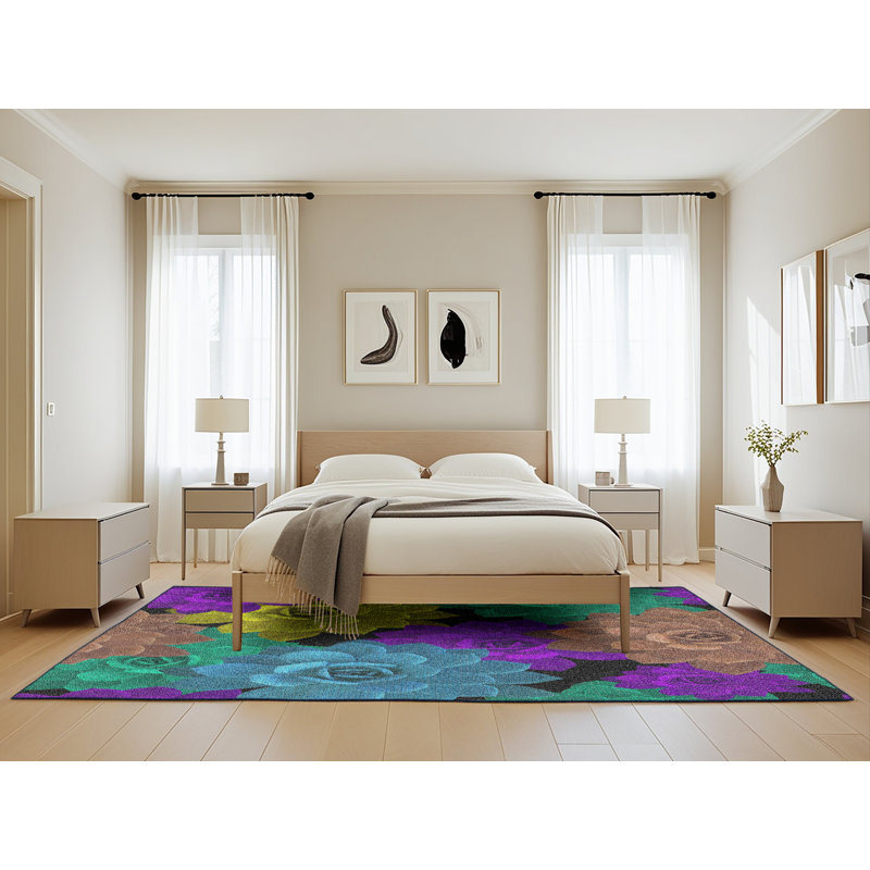 Floral Indoor Rug, Rectangle 5' x 8'