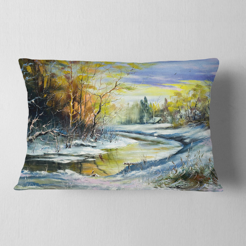 Coussin Landscape River, Rectangulaire, 12 po x 20 po