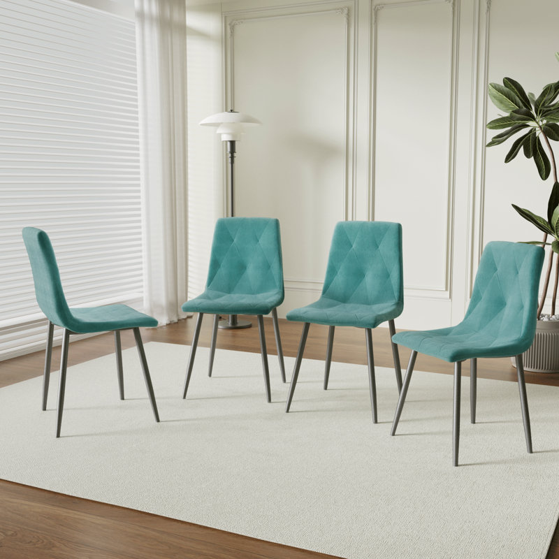 Chaise de salle à manger moderne et simple en velours avec chaises rembourrées en tissu et tabouret pour chambre
