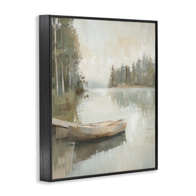 «Canoe at Quiet Dock», estampe numérique, conception de Petal Prints Design