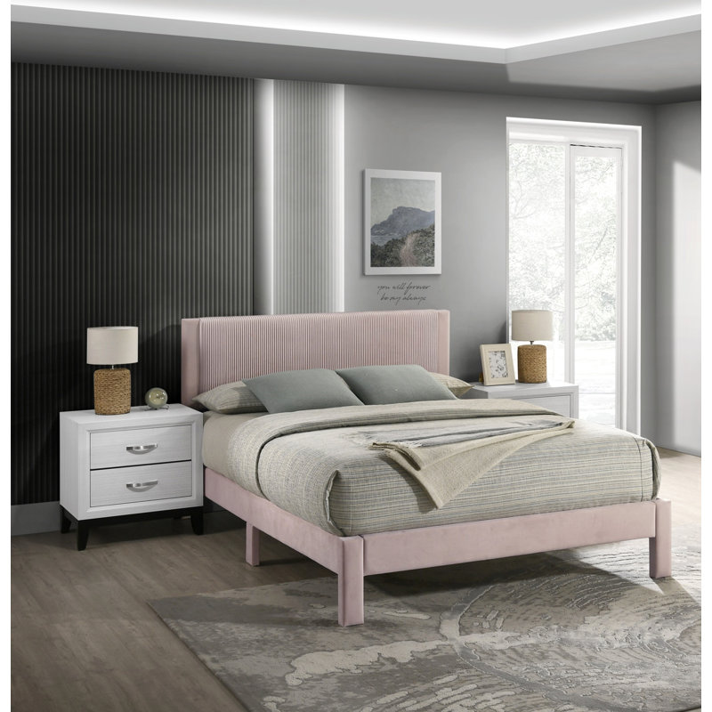 Lit de tête de lit tapissier 1pc Contemporary, Grand, Rose
