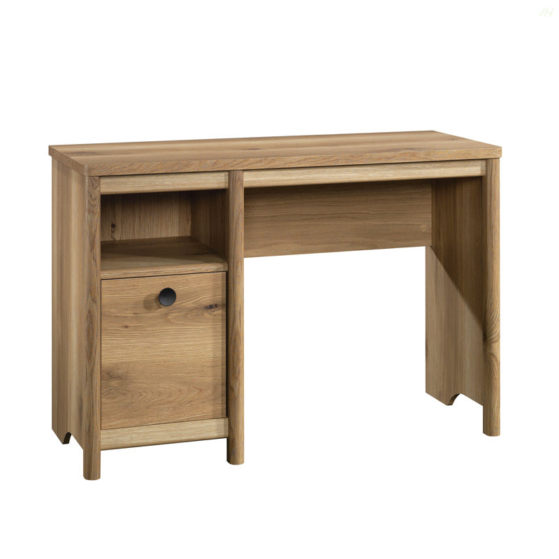 Bureau rétro avec design minimaliste, finition brune