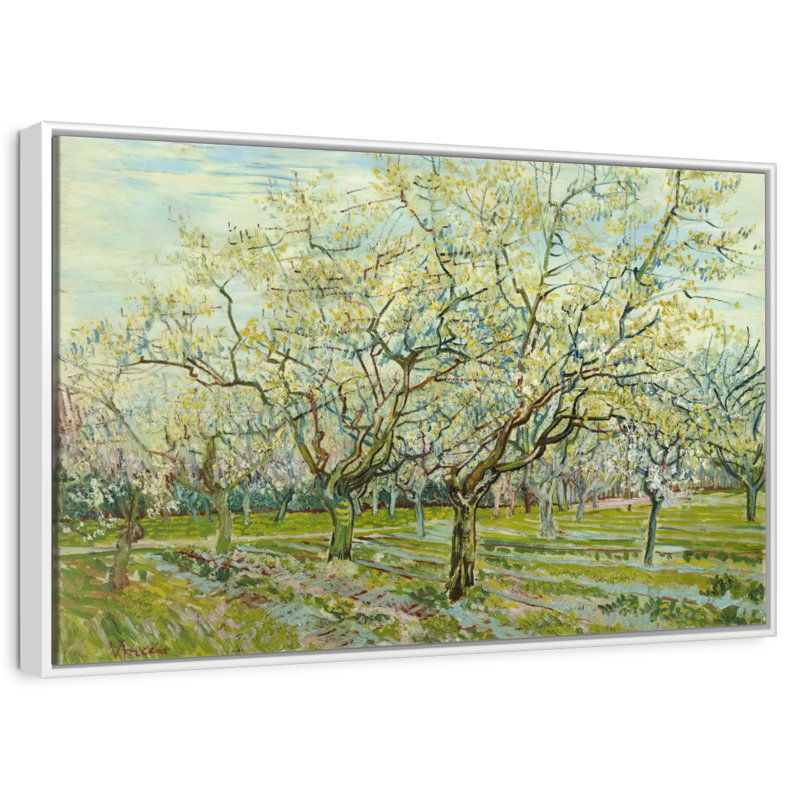 Le verger blanc 1888, 46 po x 31 po, Cadre flottant blanc