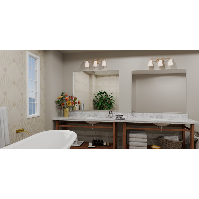 Rouillard 3-Light Bronze Gold Bath Light