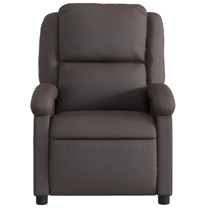 Bryndle Manual Recliner Chair, Adjustable Backrest/ Footrest, Real Leather, Dark Brown Genuine Leather