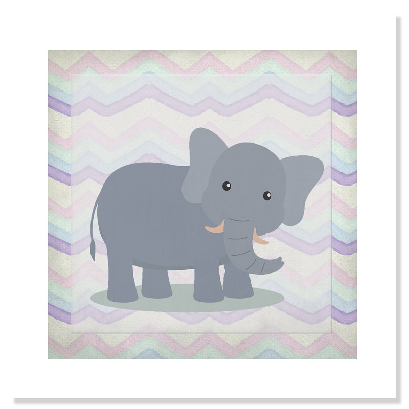 Art de l'éléphant rose, H 20 po x l 20 po x P 1 po, Papier