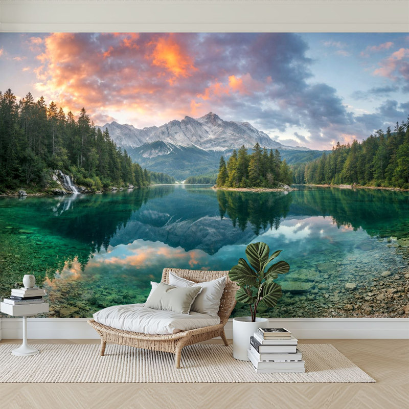 Papier peint adhésif auto-adhésif moderne l 96 "x H 69" pour chambre à coucher Zugspitze, L 96 po x l 69 po