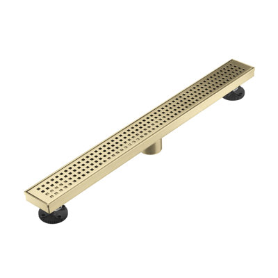 FirmBase 28" Brushed Gold linear grid drain