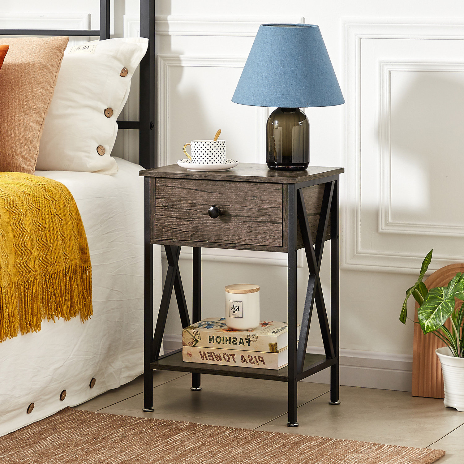 Trent Austin Design® Kempst Nightstand Wood Bedside Table Small ...