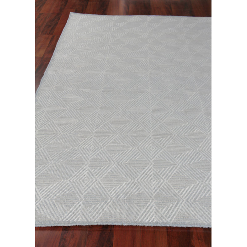 Pavilion Wool Geometric Area Rug in Denim, Rectangle 8' x 10'