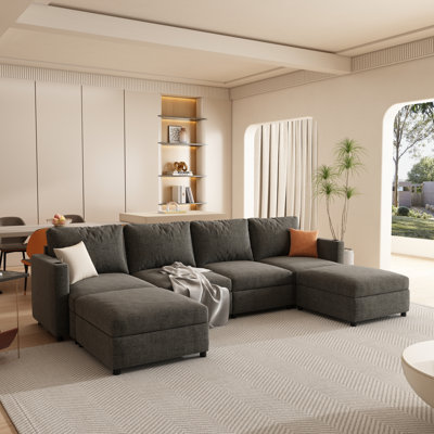 Canapé modulaire en U de 123,6 po Tafariah
