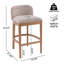 Tabouret de bar Mid-Century rembourré en bois d'hévéa avec dossier bas incurvé de 29 po Fleeton-132460418-132460420