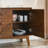 Cabinets, 47.3'' Mid Century Modern Sideboard with 2 Doors 3 Drawers, Walnut Brown Storage Buffet | MDF | Kitchen
