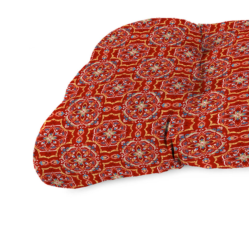 46" x 19" Contoured Outdoor Wicker Bench Cushion, Red