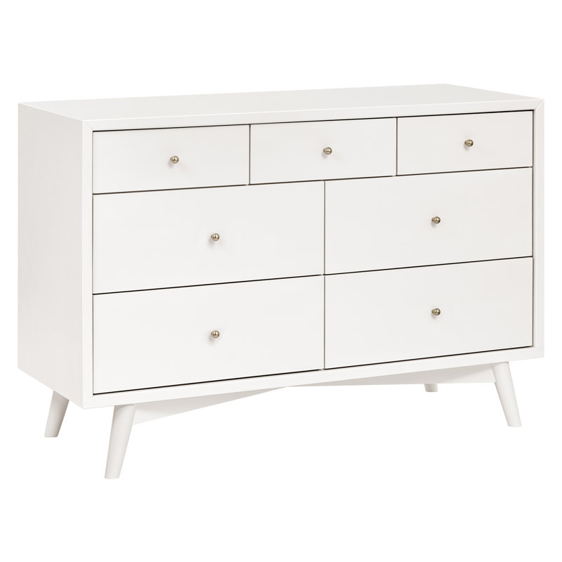 Commode double 7 tiroirs Palma, Blanc chaud