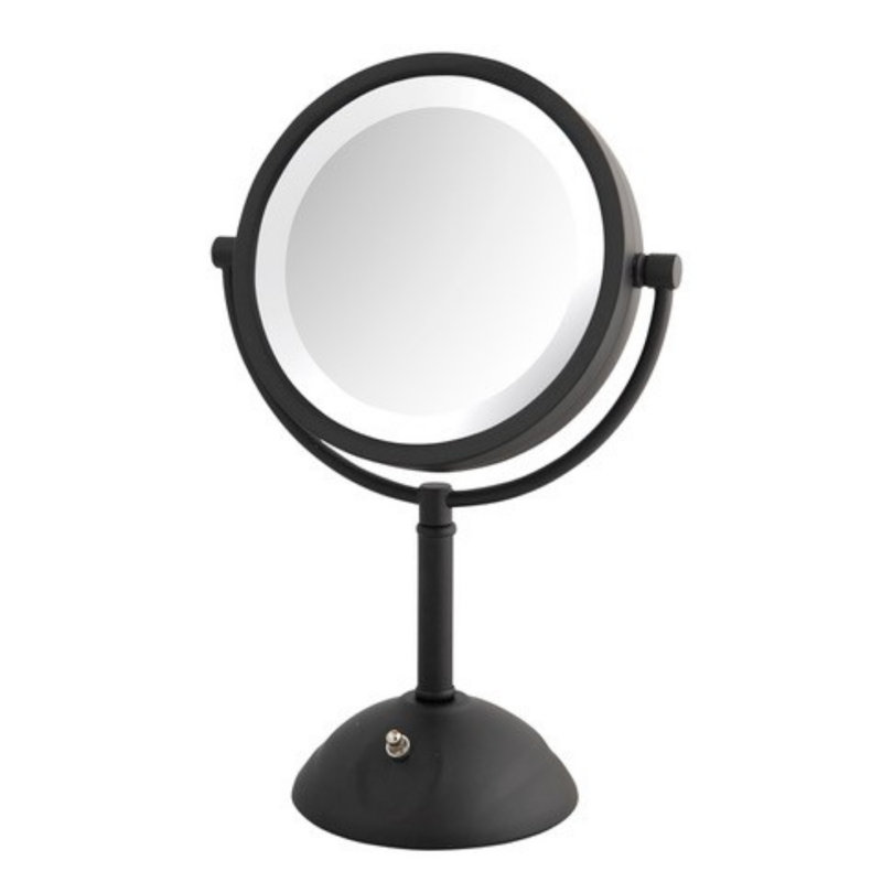 Miroir de maquillage lumineux 8,5 ", Noir