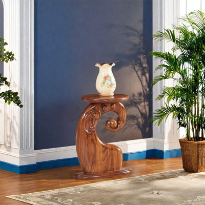 Solid wood frame round edge carved solid legs