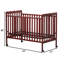 Lit de bébé convertible 3-en-1 en cerisier, fabriqué en bois massif durable;, finition non toxique, livré avec roues verrouillables, mobilier de chambre de bébé en bois-1894209349