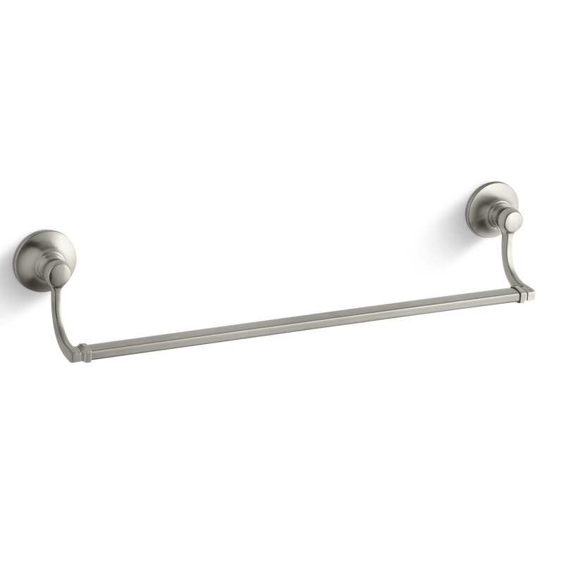 Bancroft 7" Wall Mounted Towel Bar, 18"W, Vibrant Brushed Nickel