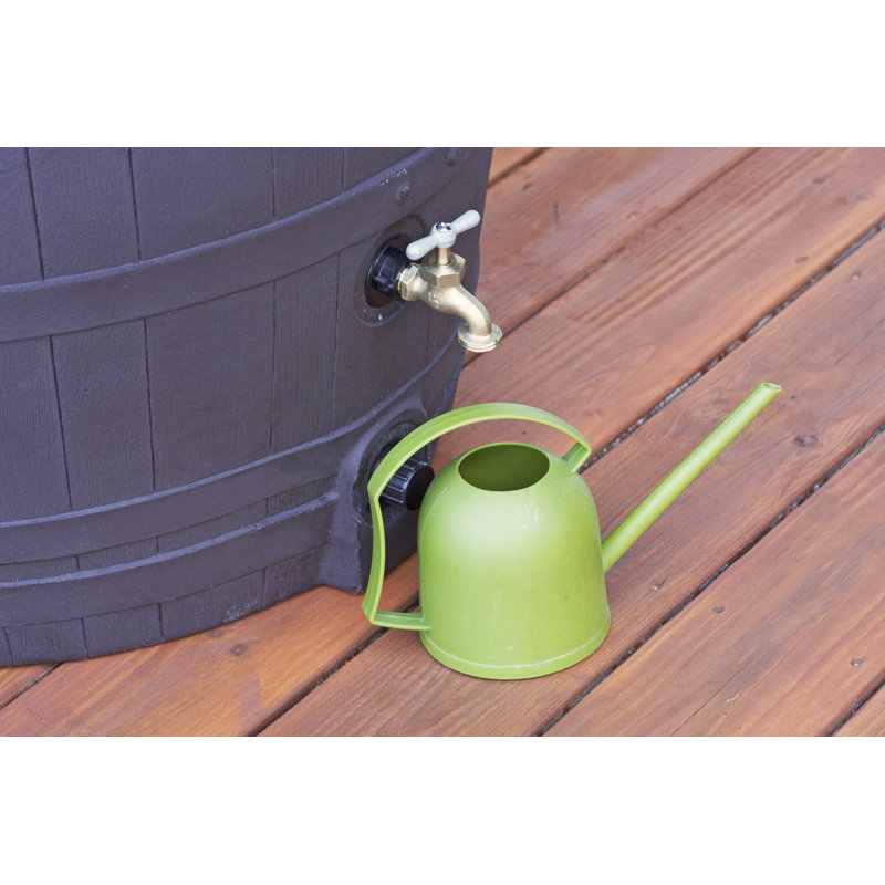Brown 50-Gallon Plastic Rain Barrel with Diverter Kit