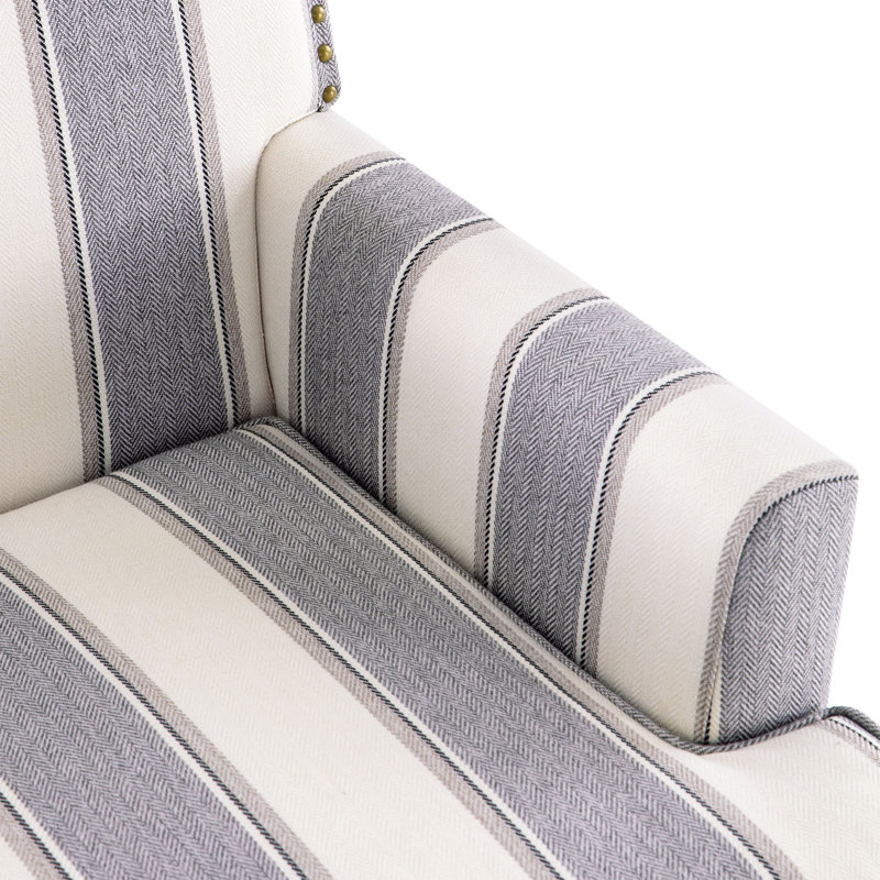 Fauteuil Kreitzer, 100 % polyester à rayures grises