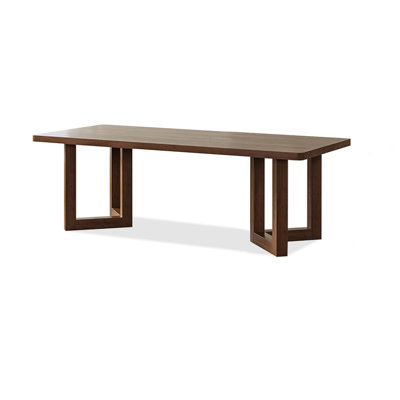 Nut-brown Rectangular Solid Wood desk by Wren Decors