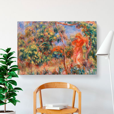 Woman In Red by Pierre-Auguste Renoir - Wrapped Canvas Painting