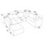 Canapé modulaire en U entièrement rembourré en velours côtelé avec repose-pieds mobile - aucun assemblage requis