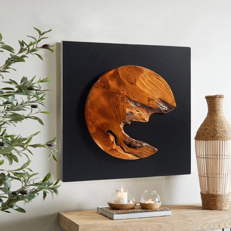 Handmade Rustic Abstract Wall Decor on Solid Wood