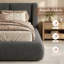 Structure de lit tapissier Cloud, lit rembourré en tissu doux avec tête de lit à oreilles de 5 po d'épaisseur, lit plateforme pour chambre à coucher moderne, assemblage facile et sans sommier-129165759-131655834
