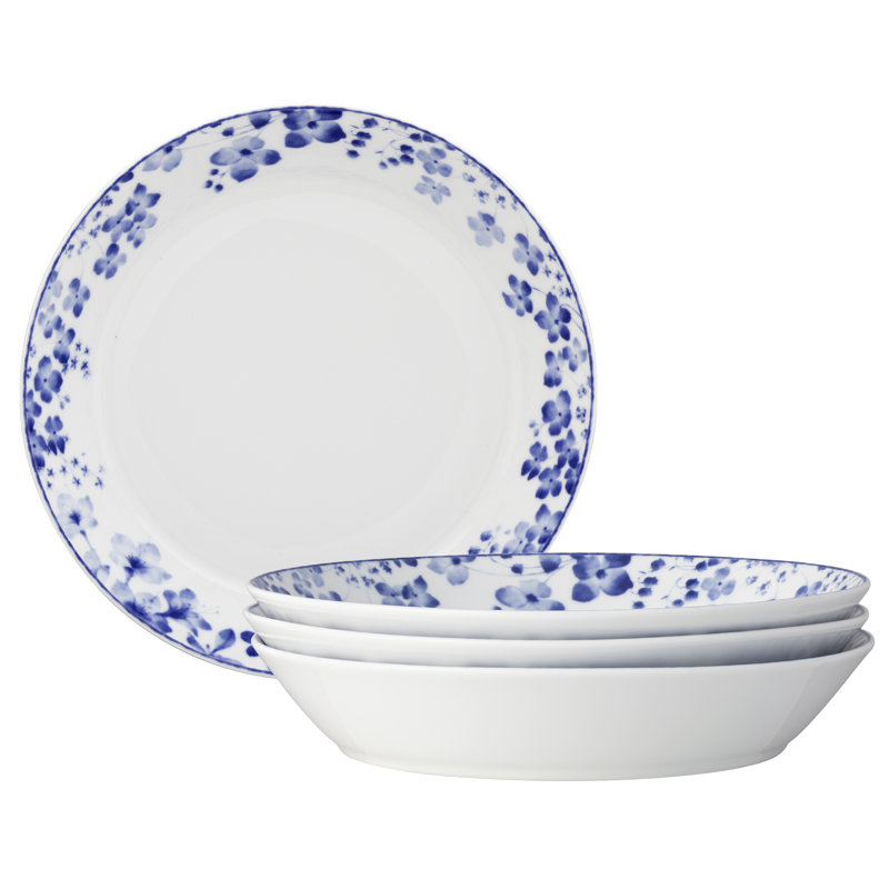 Ensemble de 4 bols Noritake Bloomington Road Blue, 9,75 po, 43 oz.