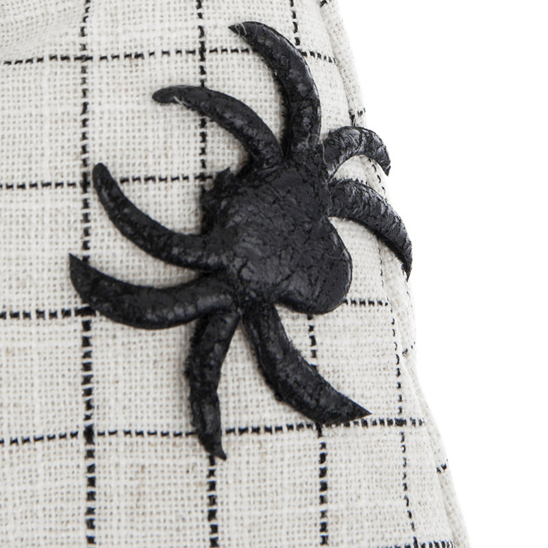 Ensemble de 2 gnomes assis en tissu avec une araignée blanche, pour la décoration d'Halloween