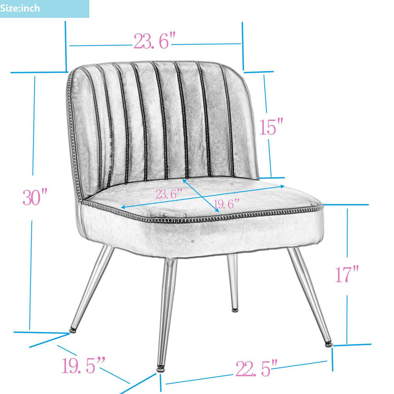 Chaise d'appoint capitonnée de 23,6 po Milla, Beige