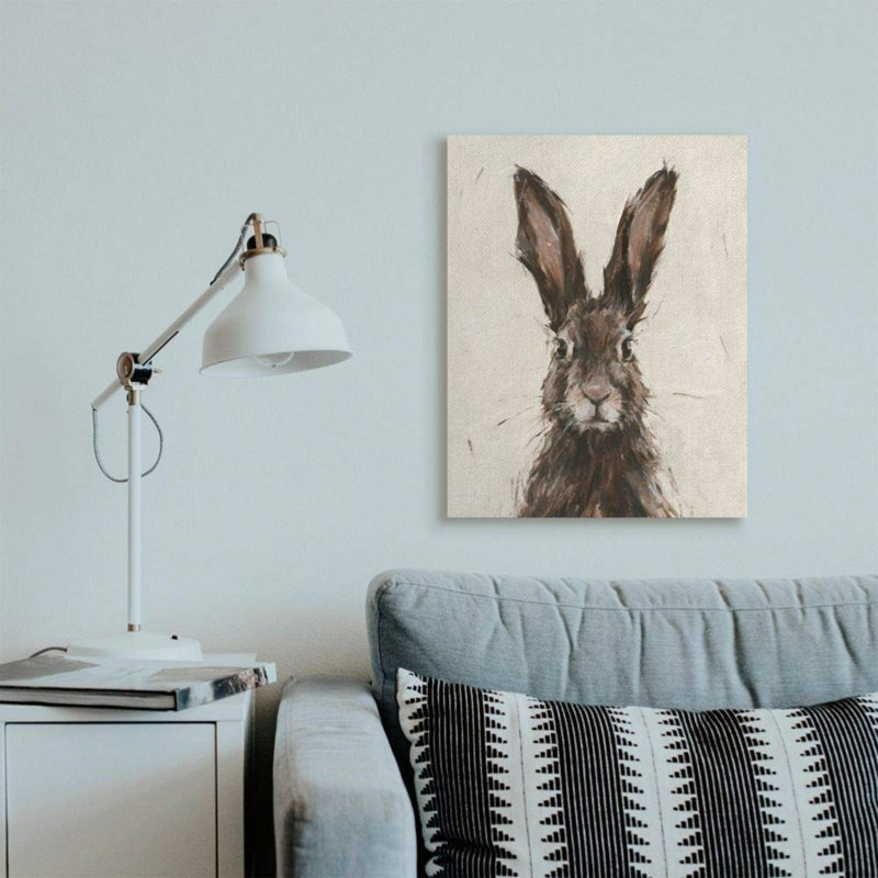 Peinture de lapin européen, H 30 po x l 1,5 po