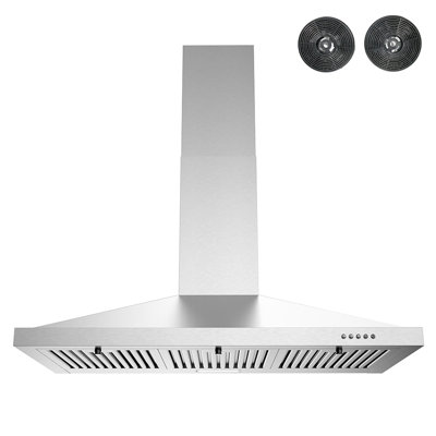 Streamline Patria 36"" 220 Cubic Feet Per Minute Convertible Wall Mount Range Hood with Baffle Filter and Light Included -  T-12151-1-CL