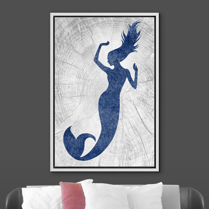 «Mermaid Twirling In The Sea», reproduction sur toile flottante, Cadre blanc, H 24 po x l 16 po x P 1,5 po