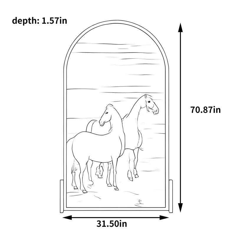 Paravent Elegant Horse, H 70,87 po x l 31,5 po x P 1,57 po