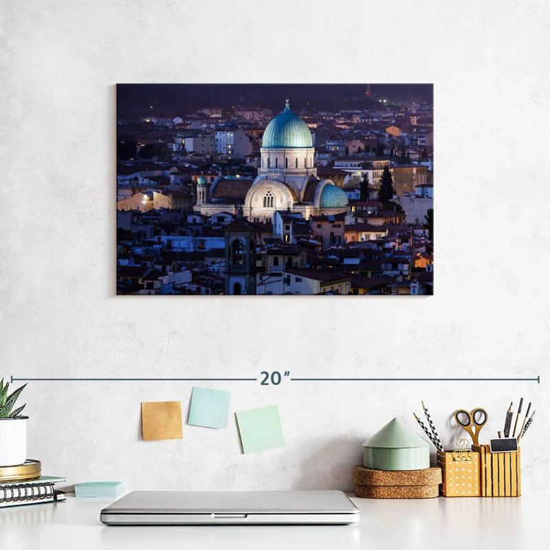 Ravi Great Synagogue Florence, 8" H x 12" W