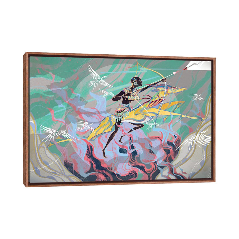 No Deal, No Killing by Sija Hong - Painting on Canvas, 66.04 cm H x 45.72 cm W, Classic Brown Wood Framed