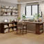 Bureau rectangulaire en bois massif brun noisette-1135263614