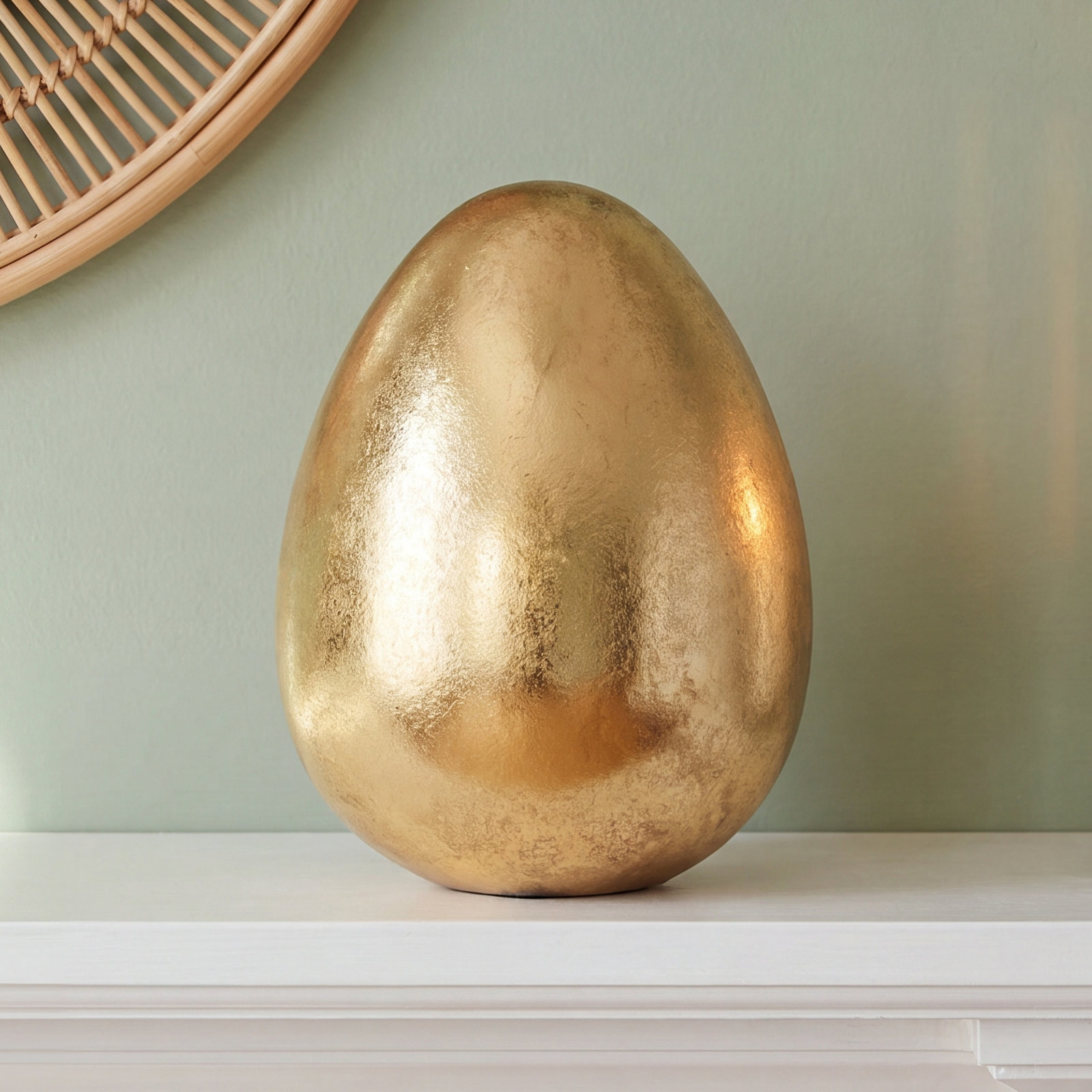 Lillyn Resin Golden Egg Holiday Accent, 6" H x 4.5" W x 4.5" D