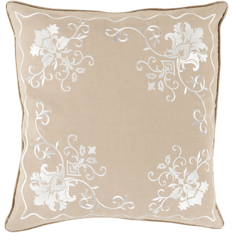 Housse de coussin Eloise, 22 po x 22 po, Noir / crème