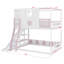 Lit mezzanine pour enfants avec glissade et aire de jeux inférieure polyvalente délimitée par des garde-corps-670303634-670303632