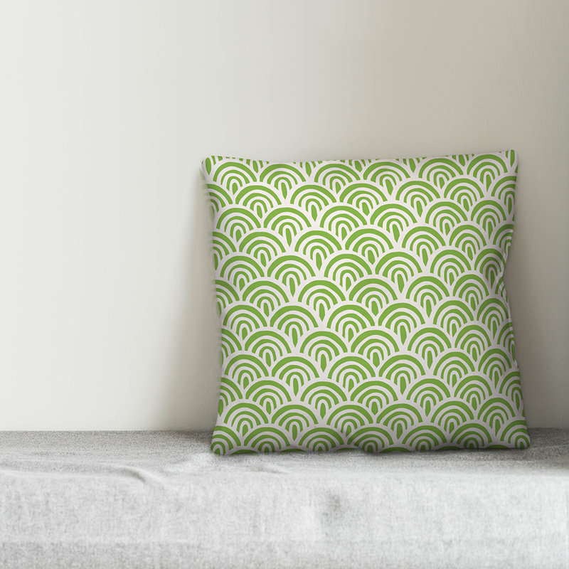  Coussin extérieur Abstract Abstract, 16 po x 1 po, Pas de bourre, Vert pâle / crème