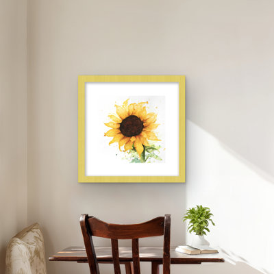 Tournesol - imprimé mat brun encadré pour la décoration intérieure