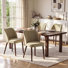 Upholstered Solid Wood Small Dining Chairs - Ergonomic Curve & Plush Padding for Multiple Spaces