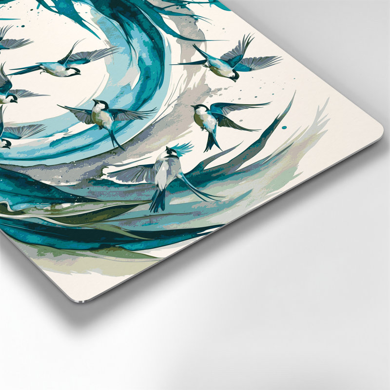 Oiseaux Sayaca Tanager, art mural en métal blanc, H 11 po x l 14 po
